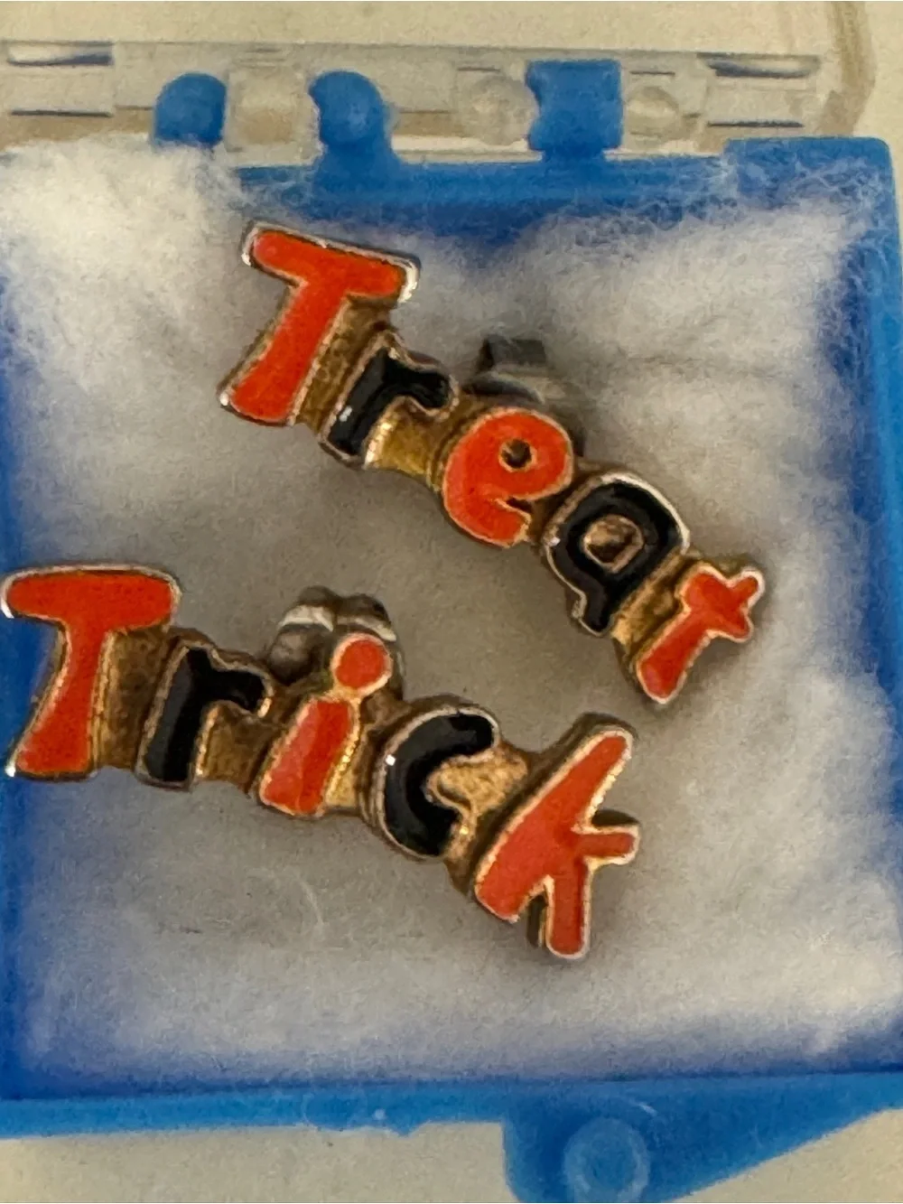 Treat Trick Enamel Earring Set in Orange & Black & Gold